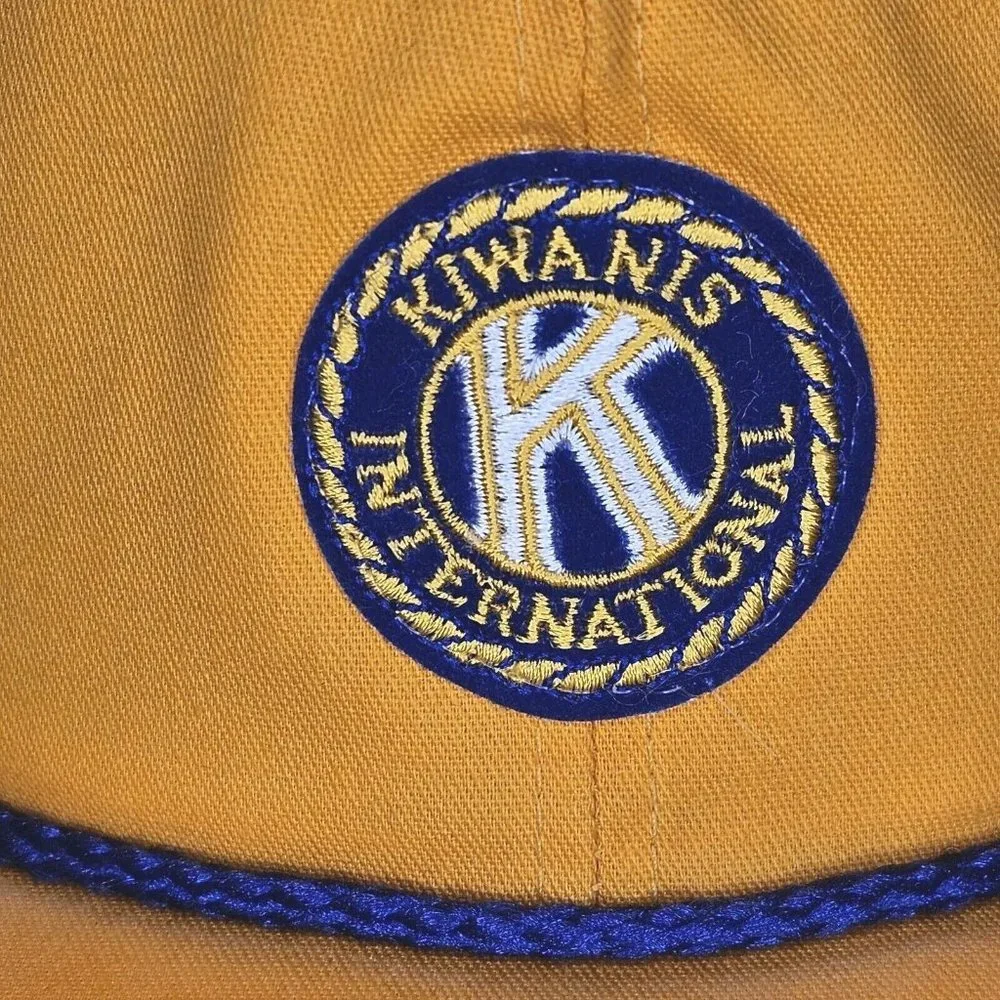 Vtg 80s Kiwanis International Hat Adjustable Strapback Patch‎ Volunteer USA